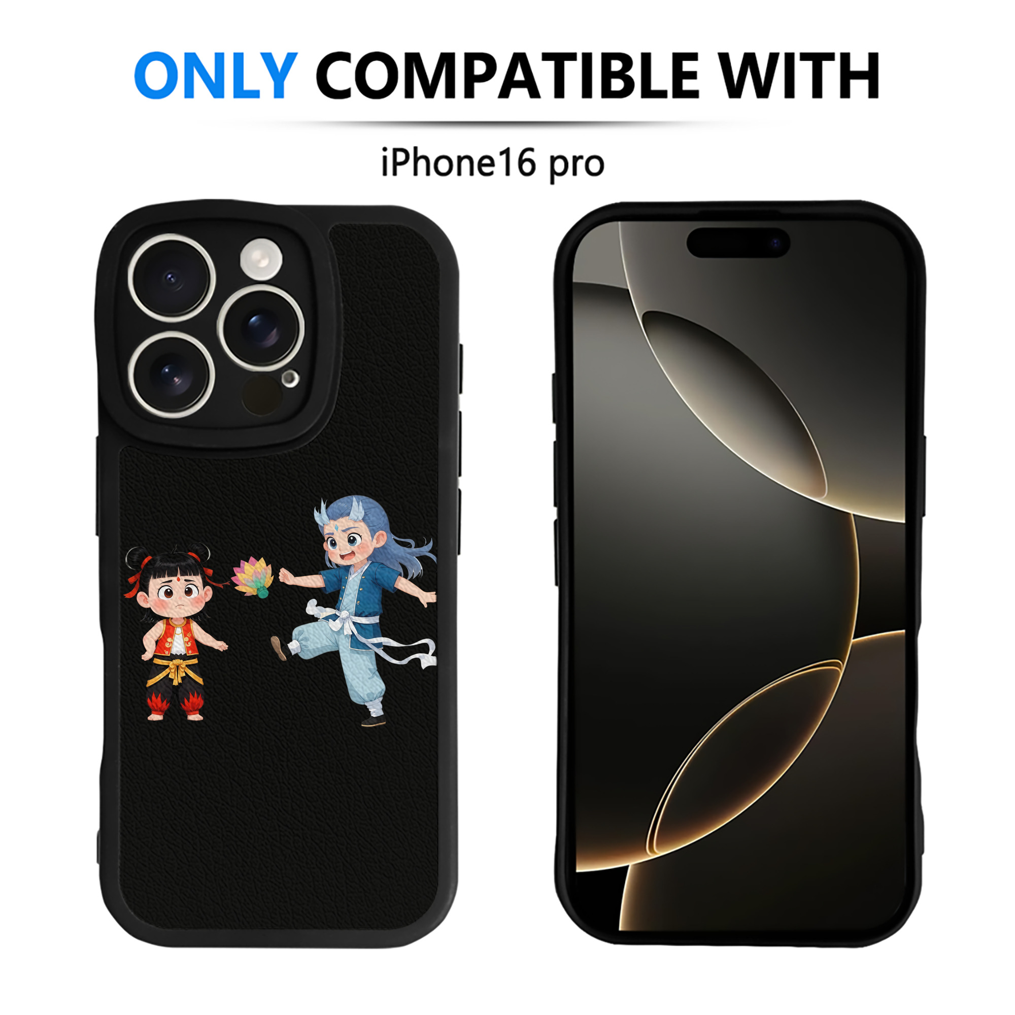 （画像用） Ne Zha 2 ナタ 魔童の大暴れ 【iPhone 16シリーズ対応】シリコンスマホケース（レザー調） 材質：シリコン